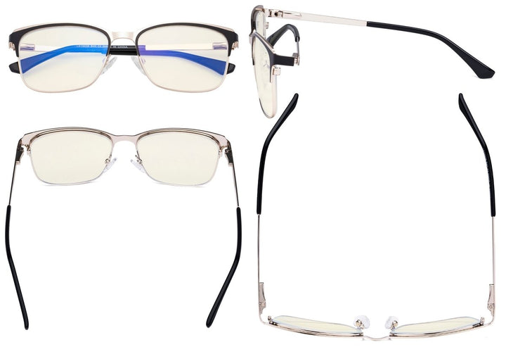 Rectangle Blue Light Filter Eyeglasses LX19039-BB40