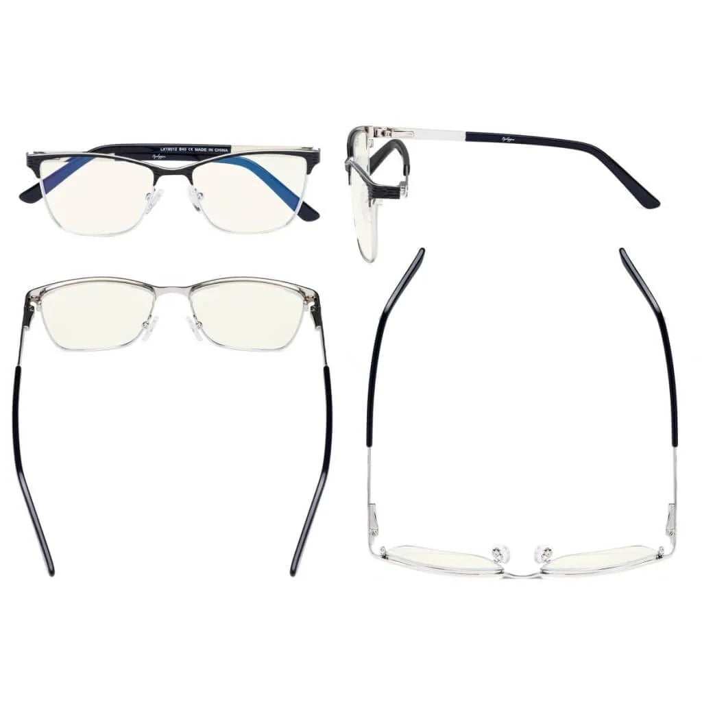 Rectangle Blue Light Filter Eyeglasss LX19012-BB40