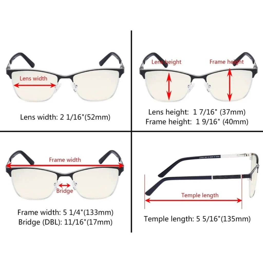 Rectangle Blue Light Filter Eyeglasss LX19012-BB40