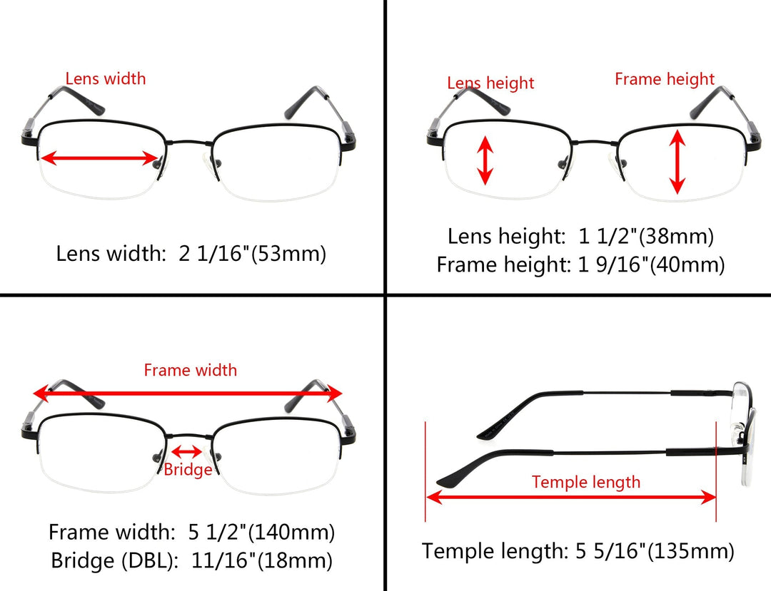 Antique Half Rim Reading Glasses