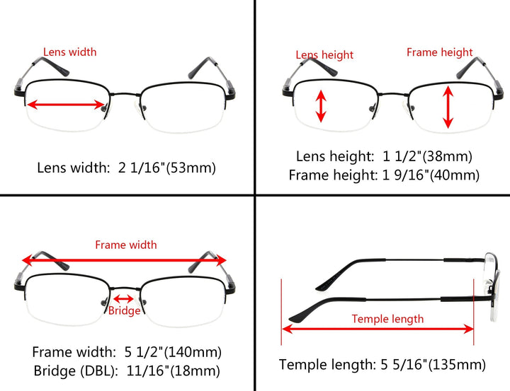 Antique Half Rim Reading Glasses