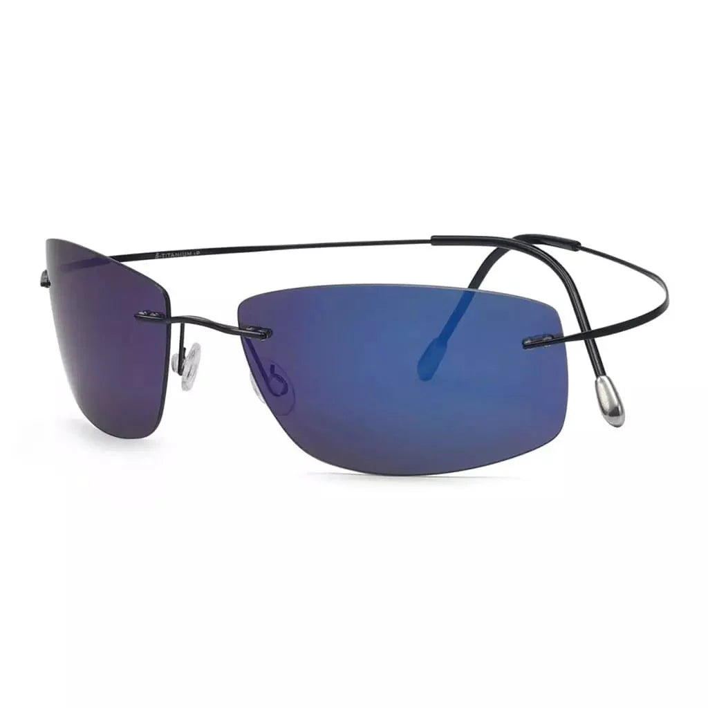 Rectangle Rimless Titanium Frame Polarized Sunglasses S1504