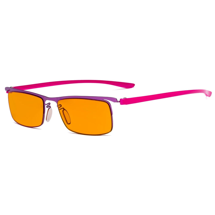 Rectangle Half-rim Blue Light Blocking Eyeglasses DS12625