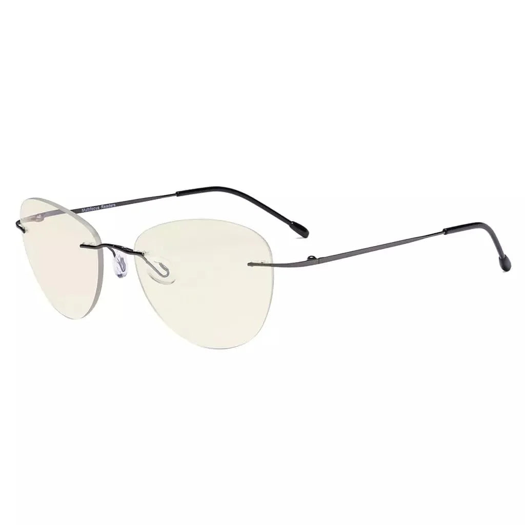 Rimless Pilot Progressive Multifocus Reading Glasses MWK9901B