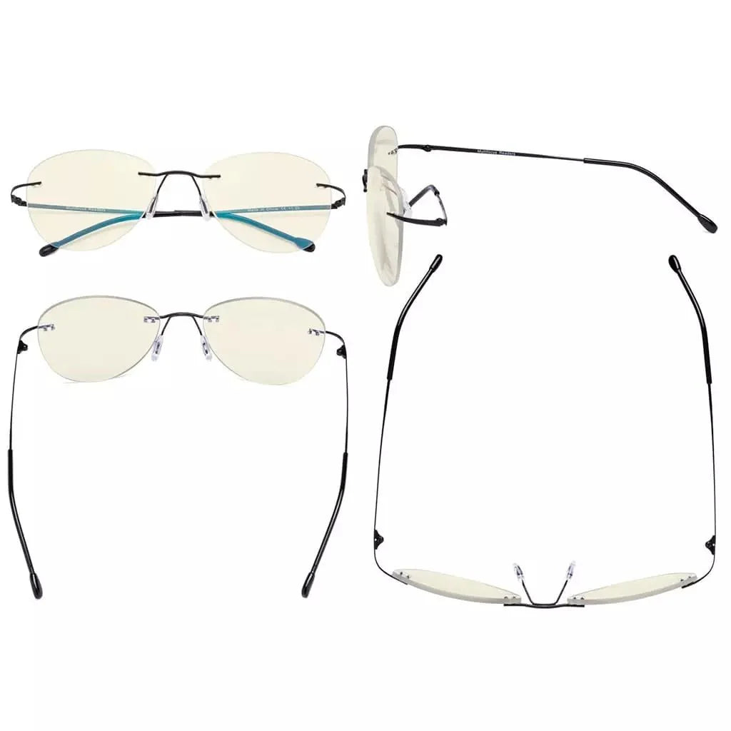 Rimless Pilot Progressive Multifocus Reading Glasses MWK9901B