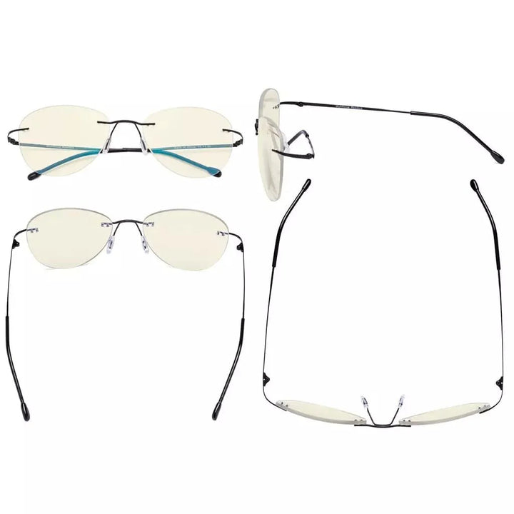 Rimless Pilot Progressive Multifocus Reading Glasses MWK9901B