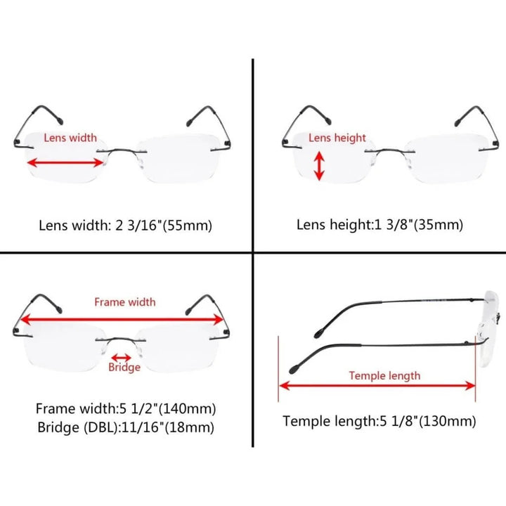 Rimless Reading Glasses RWK9905