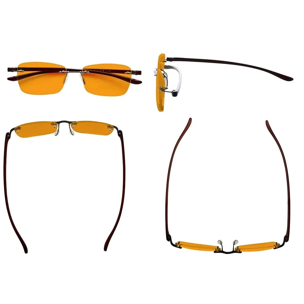 Rimless Rectangle Blue Light Blocking Eyeglasses DS14009