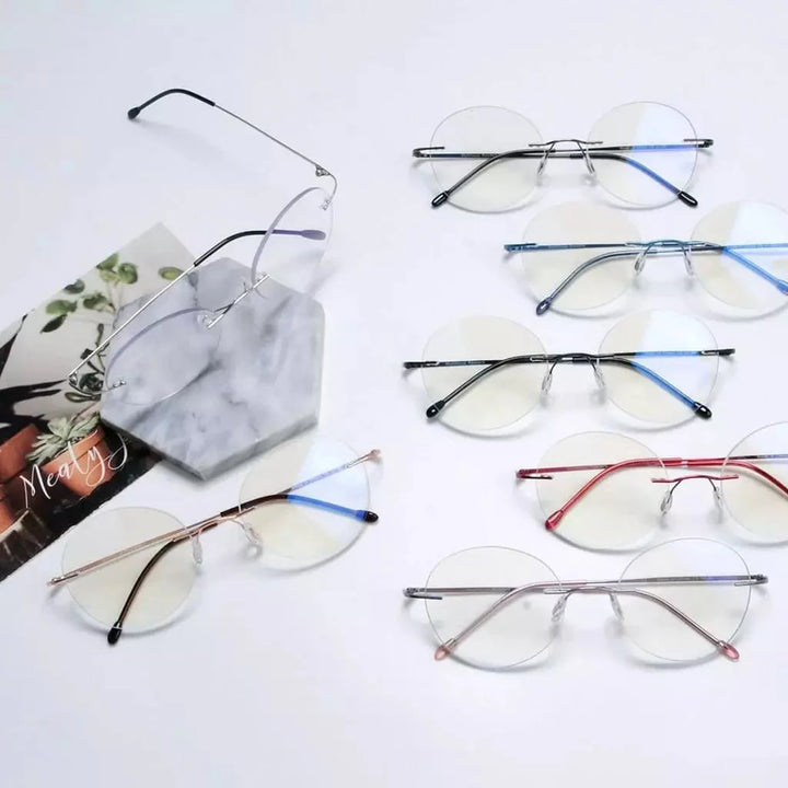 Rimless Round Multifocus Progressive Reading Glasses MWK9910