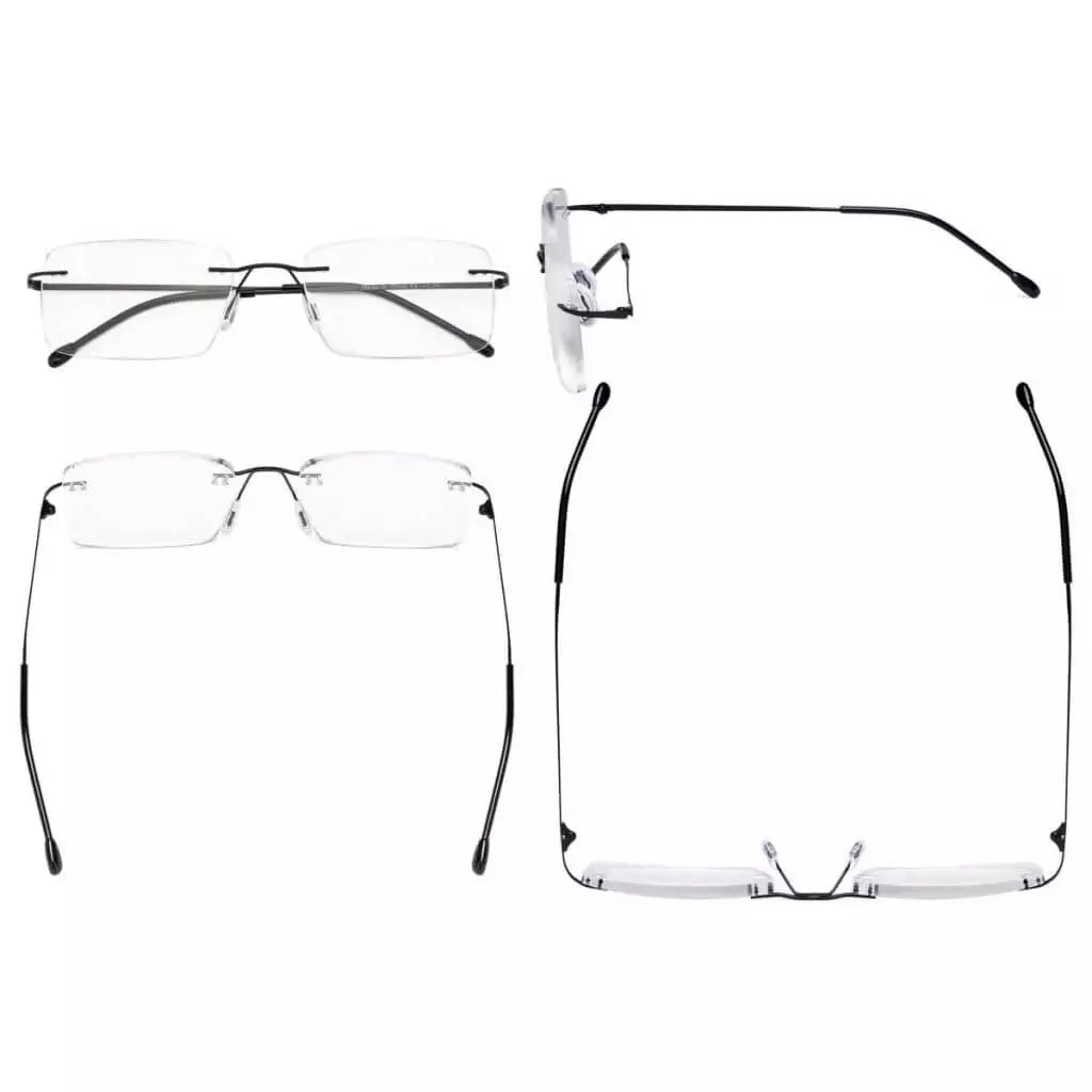 Rimless Rectangle Reading Glasses RWK9904