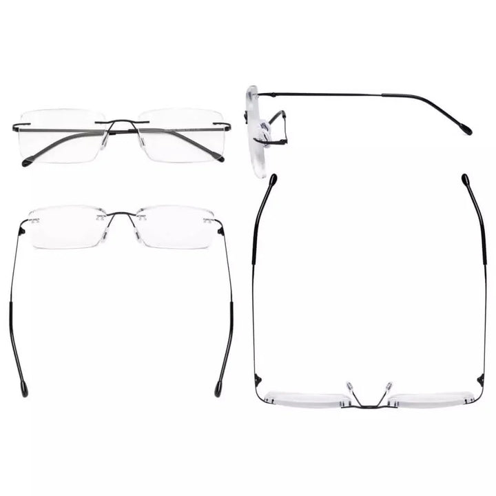 Rimless Rectangle Reading Glasses RWK9904