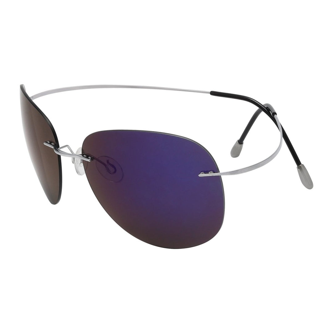 Polarized Rimless Titanium Frame Sunglasses