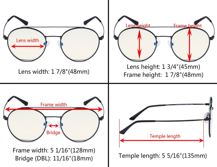 Round Blue Light Filter Eyeglasses