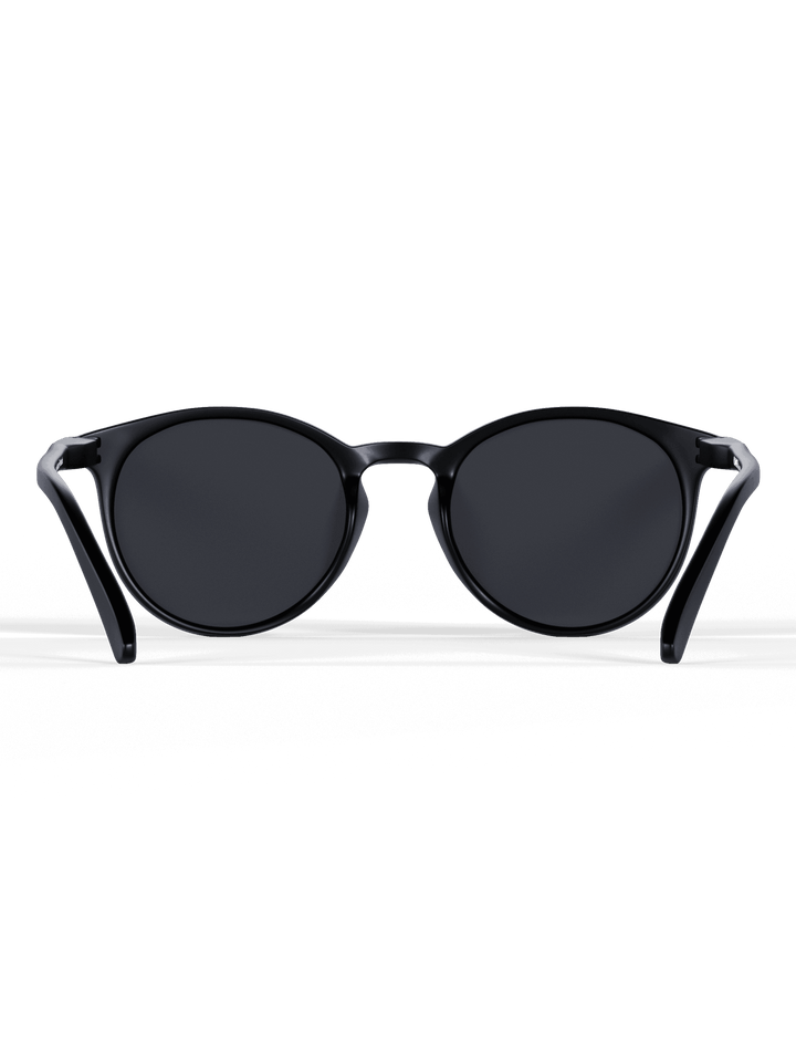 Black Round Polarized Sunglasses - Black Lens UV400 for Men & Women