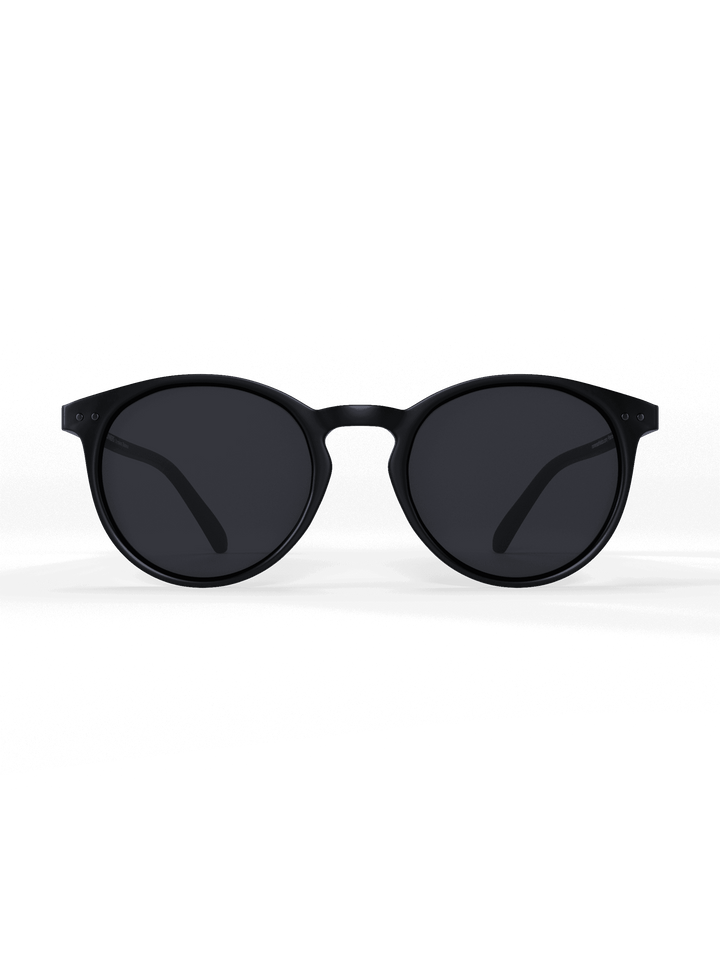 Black Round Polarized Sunglasses - Black Lens UV400 for Men & Women