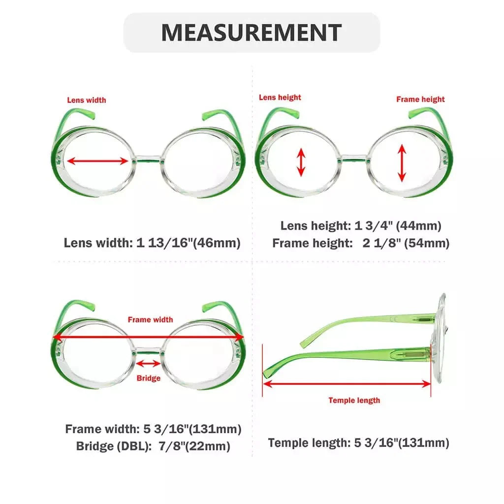 Small Frame Round Glasses 4 Pack for Round Face R2005C