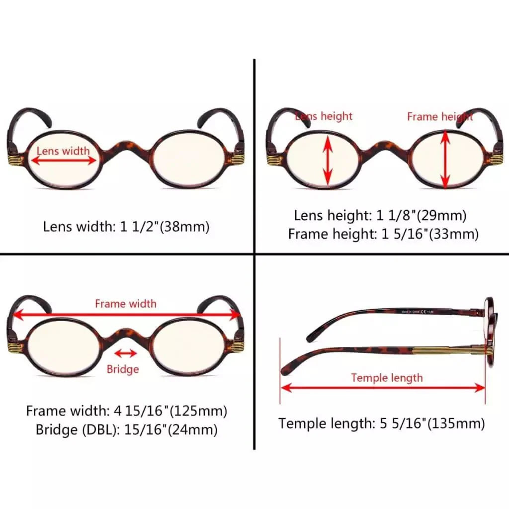 Small Frame Round Glasses Blue Light Filter UVR077X