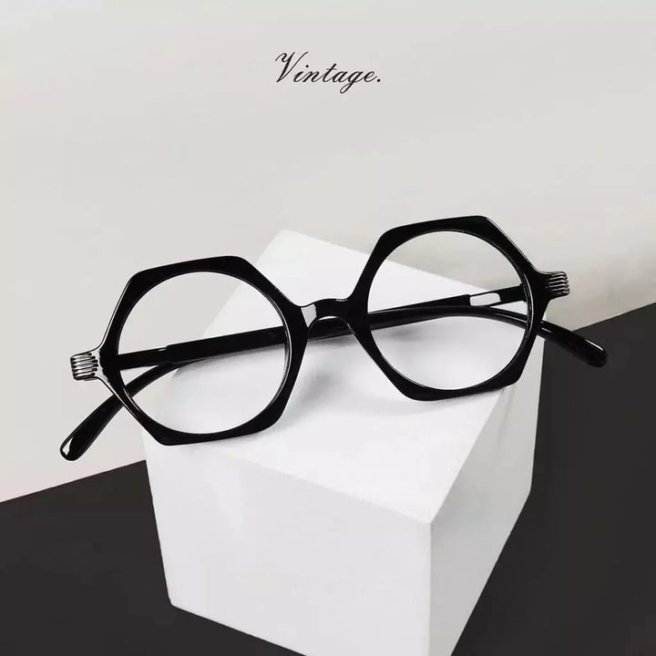 Small Vintage Polygon Reading Glasses Classic Geometric Readers R2009