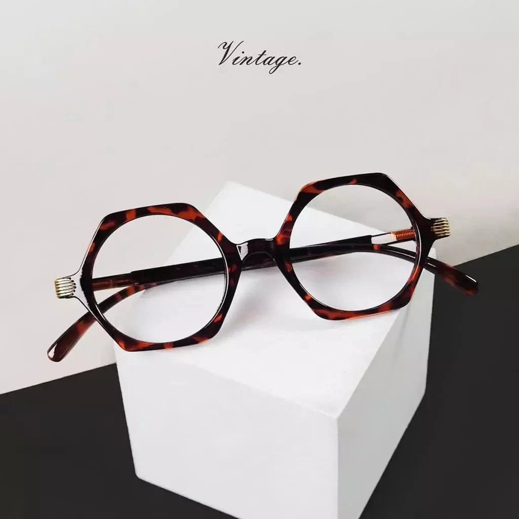 Small Vintage Polygon Reading Glasses Classic Geometric Readers R2009