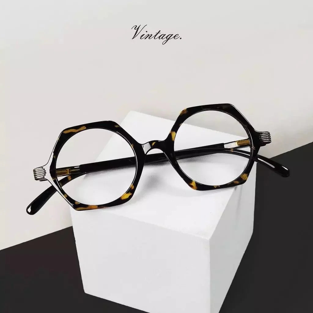 Small Vintage Polygon Reading Glasses Classic Geometric Readers R2009