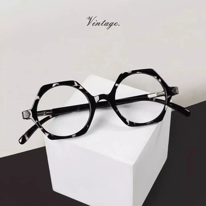 Small Vintage Polygon Reading Glasses Classic Geometric Readers R2009
