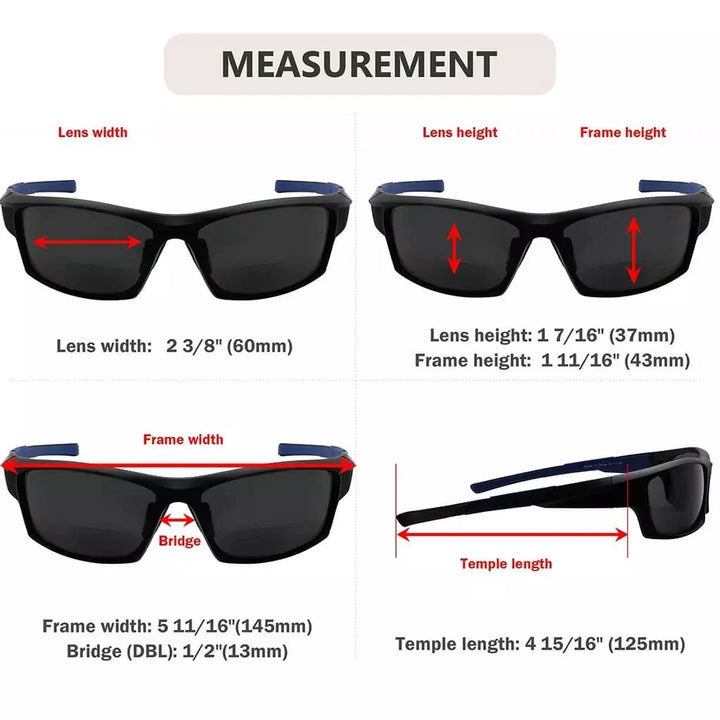 Sport Full Rim Polarized Bifocal Reading Sunglasses PGSG904