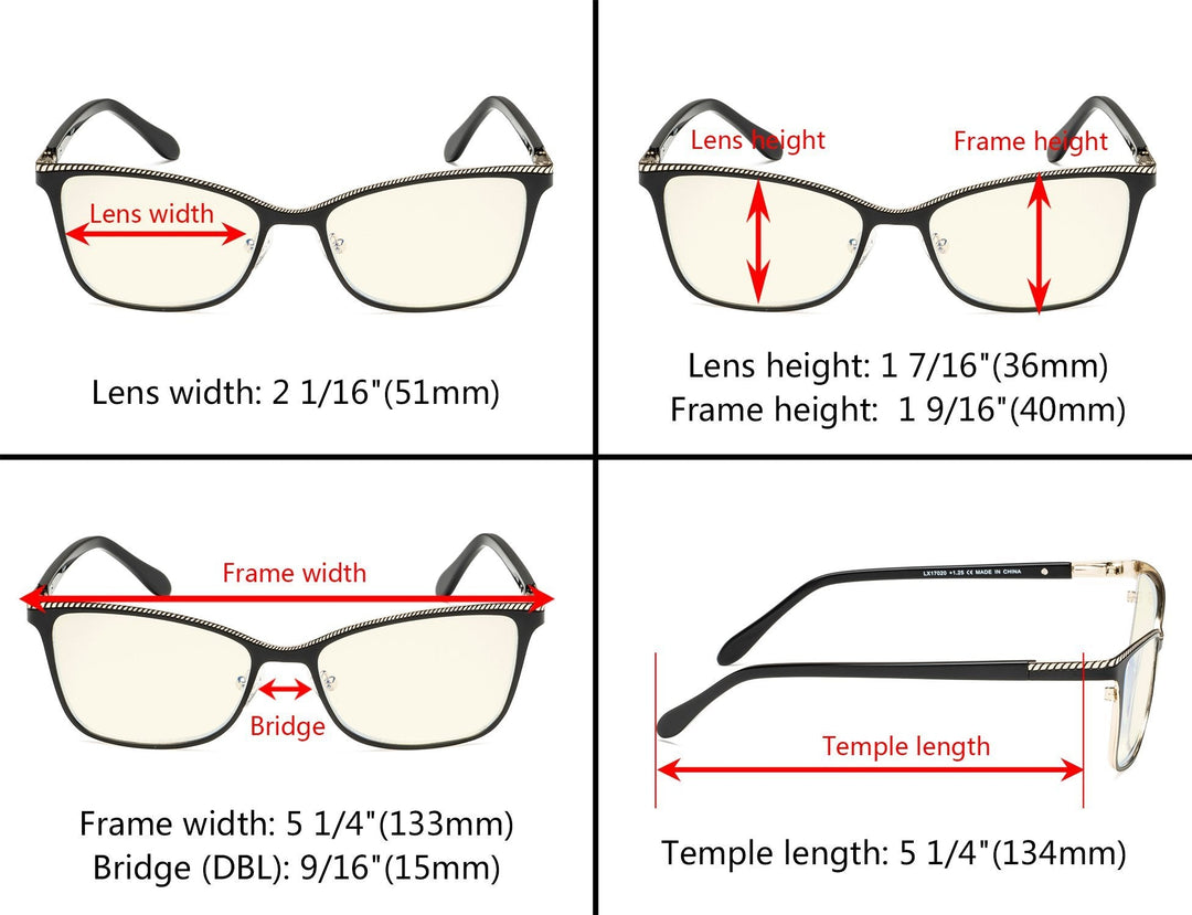Crystal Blue Light Blocking Reading Glasses LX17020