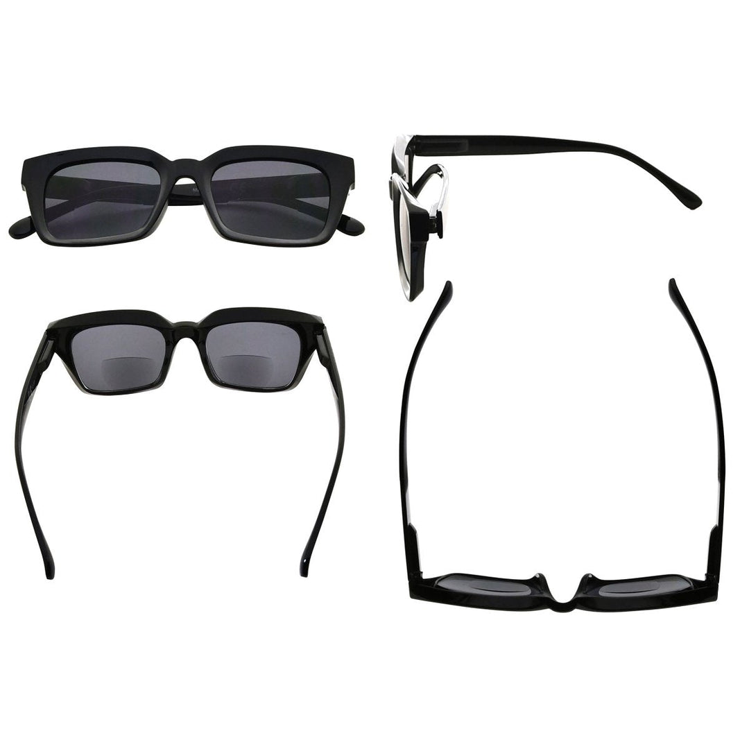 Square Sunglasses Thicker Frame Bifocal Readers SBR9106