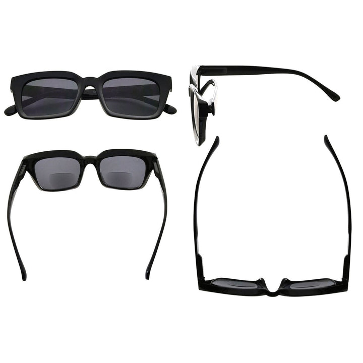 Square Sunglasses Thicker Frame Bifocal Readers SBR9106