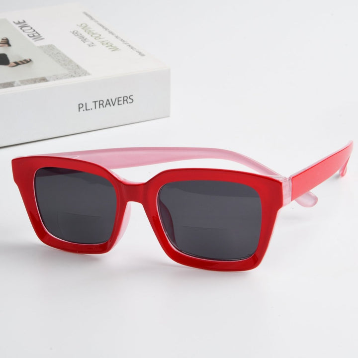 Square Sunglasses Thicker Frame Bifocal Readers SBR9106