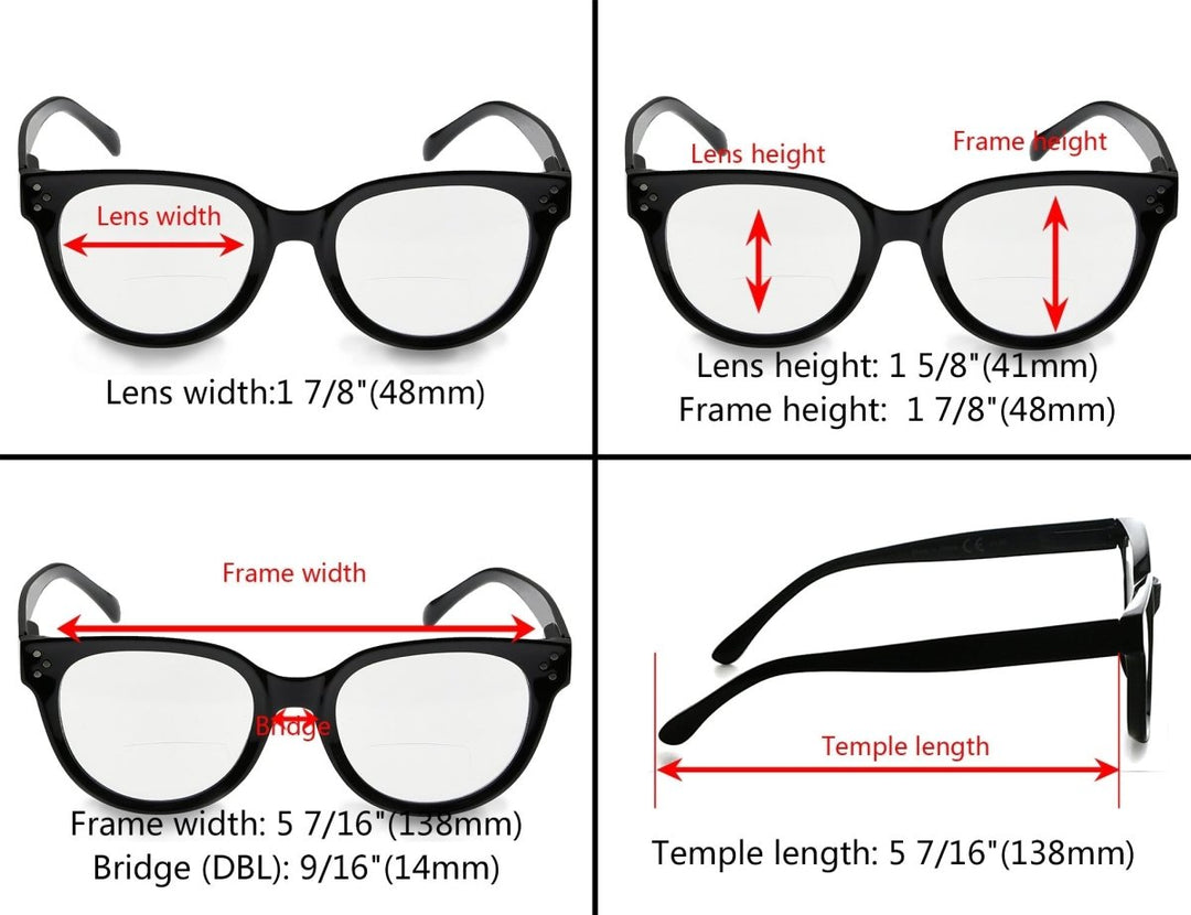 Stylish Thicker Frame Bifocal Reading Glasses BR9110