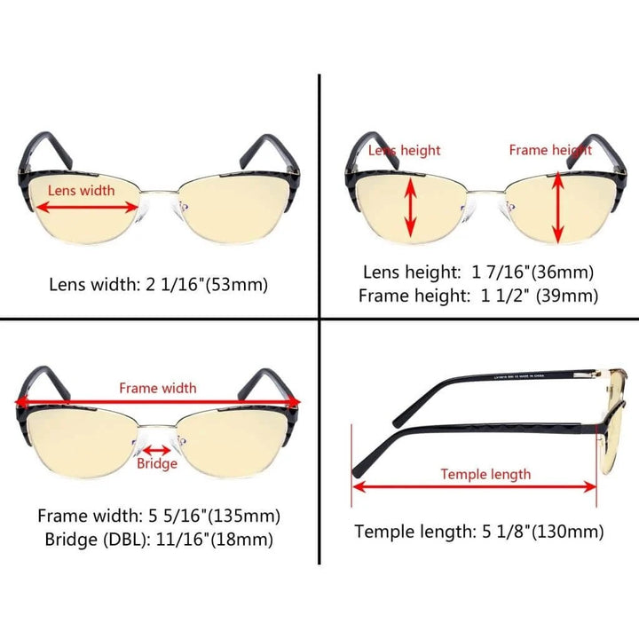 Stylish Cat-eye Blue Light Blocking Eyeglasses LX19016-BB60