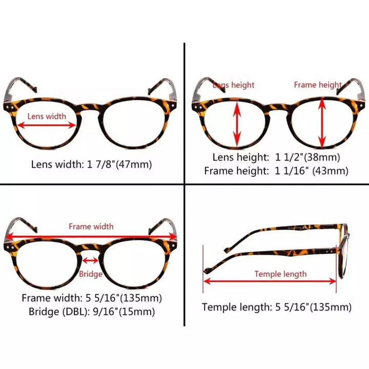 Oval Reading Glasses w/ Spring Hinges R071