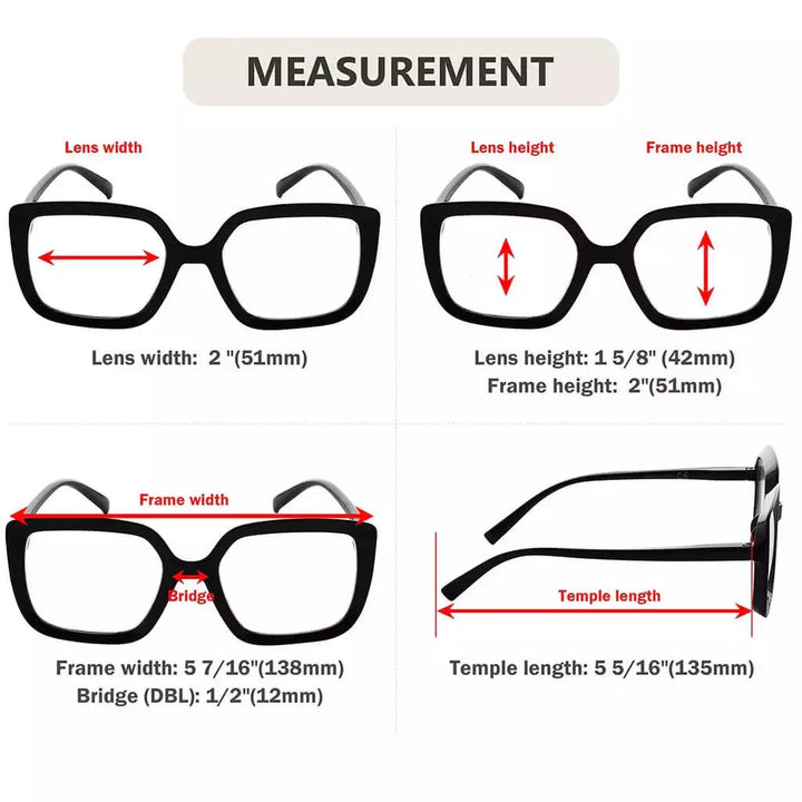 Stylish Reading Glasses Large Frame Readers R2014