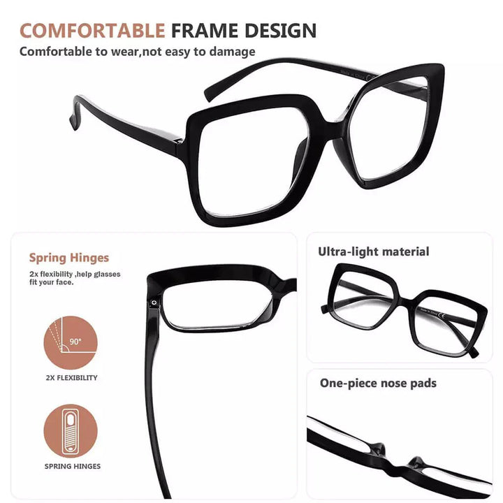Stylish Reading Glasses Large Frame Readers R2014