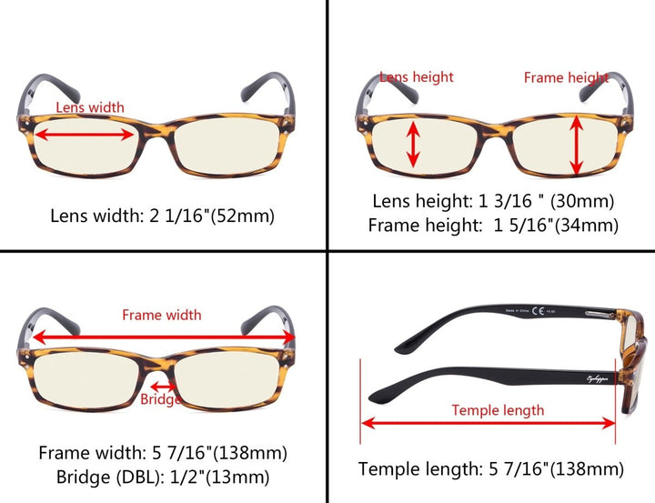 Classic Frame Blue Light Filter Reading Glasses CG103