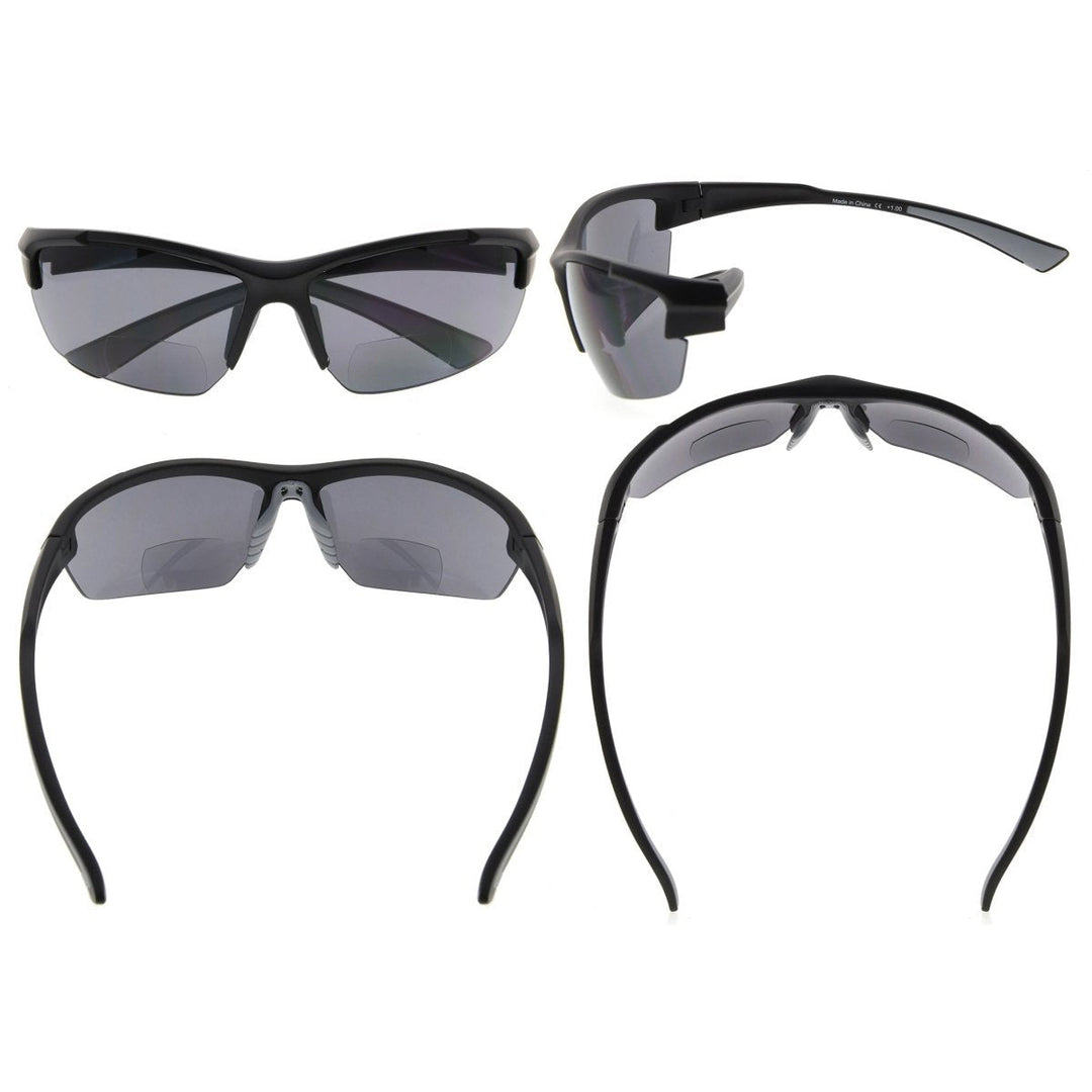 Half Rim Rectangle Bifocal Reading Sunglasses TR90