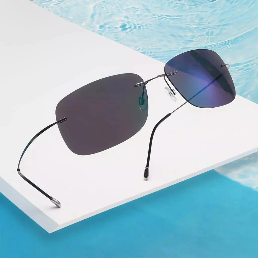 Stylish Rimless Titanium Frame Polarized Sunglasses S1503