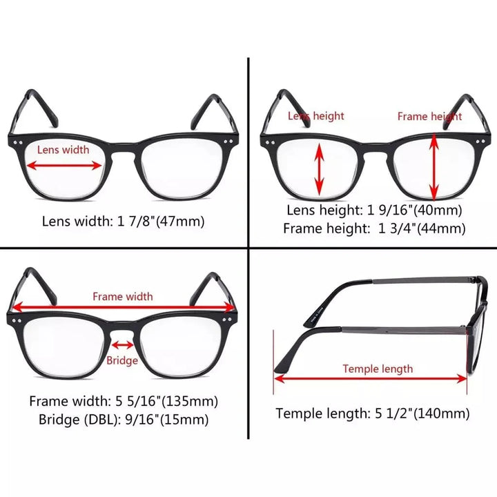 Stylish Square Reading Glasses Full Rim Readers RJ003