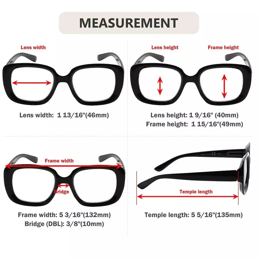Stylish Thicker Reading Glasses Square Readers R2035