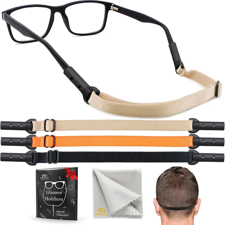 3-Pcs Adjustable Eyeglasses Strap Holder  13.5 inch