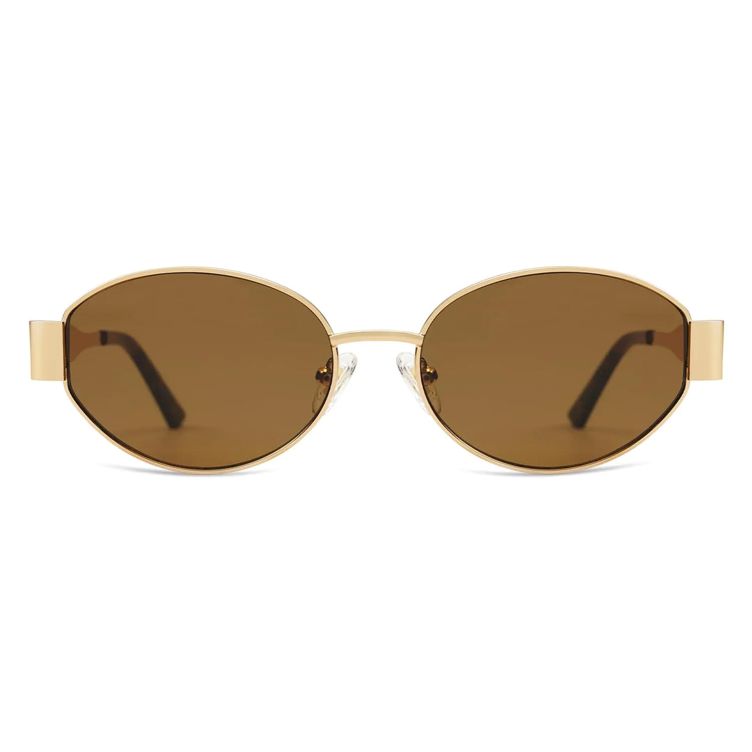 Retro Oval Sunglasses with UV400 Protection