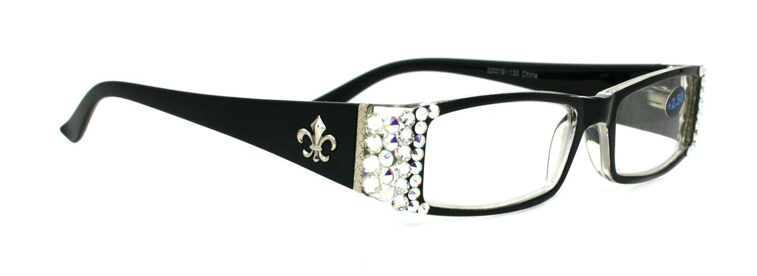 The French Bling Fleur De Lis Women's Reading Glasses w/ Genuine European Crystals