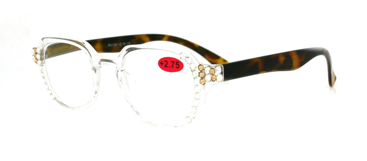 The Hexagon Bling Reading Glasses with Genuine European Crystals