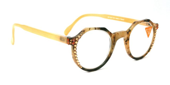 The Hexagon Bling Reading Glasses with Genuine European Crystals