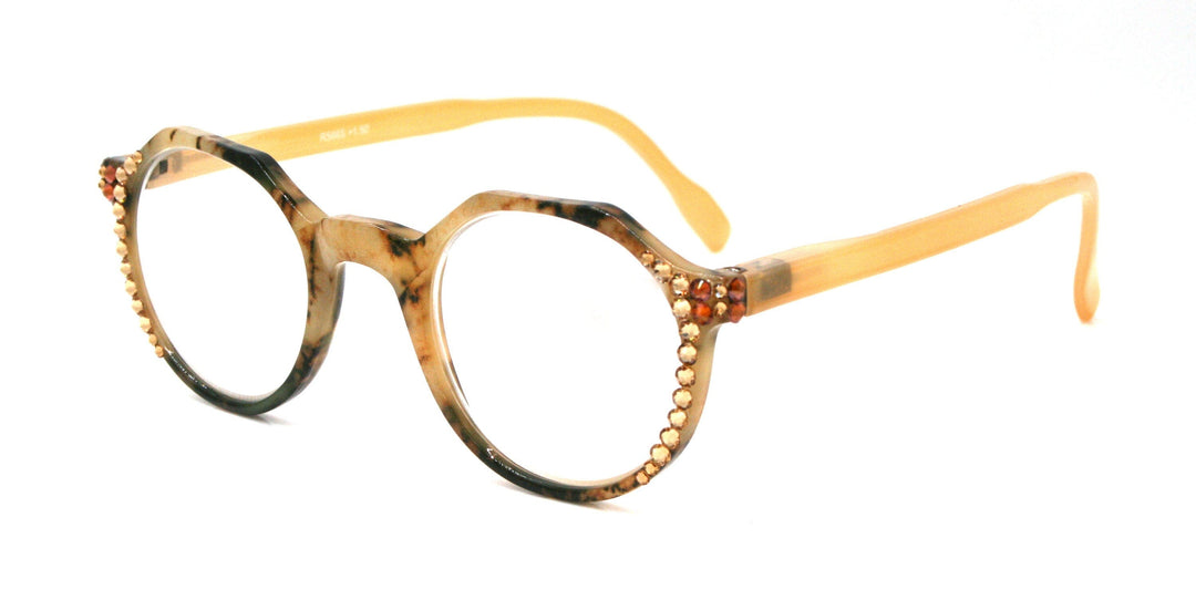 The Hexagon Bling Reading Glasses with Genuine European Crystals