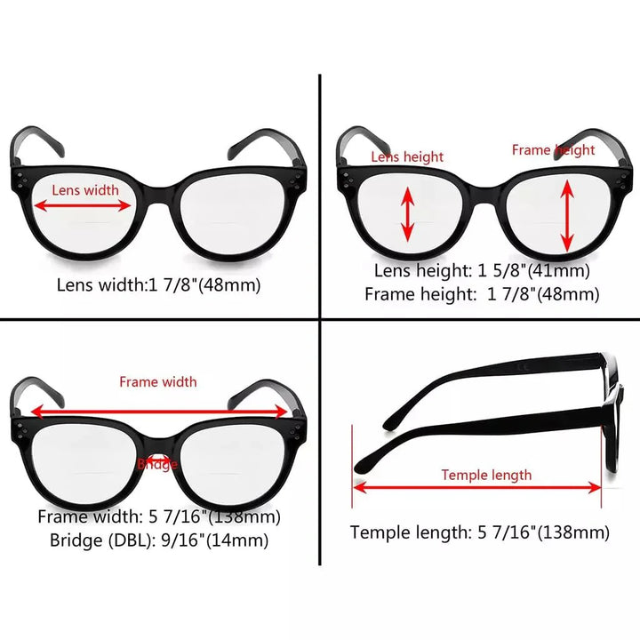 Thick Frame Trendy Style Bifocal Reading Glasses BR9110