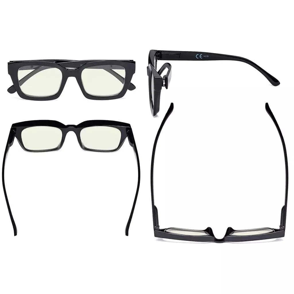 Thicker Frame Blue Light Blocking Reading Glasses UVR9106