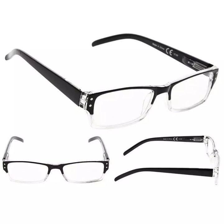 4 Pack Rectangle Reading Glasses for Oval Face R012