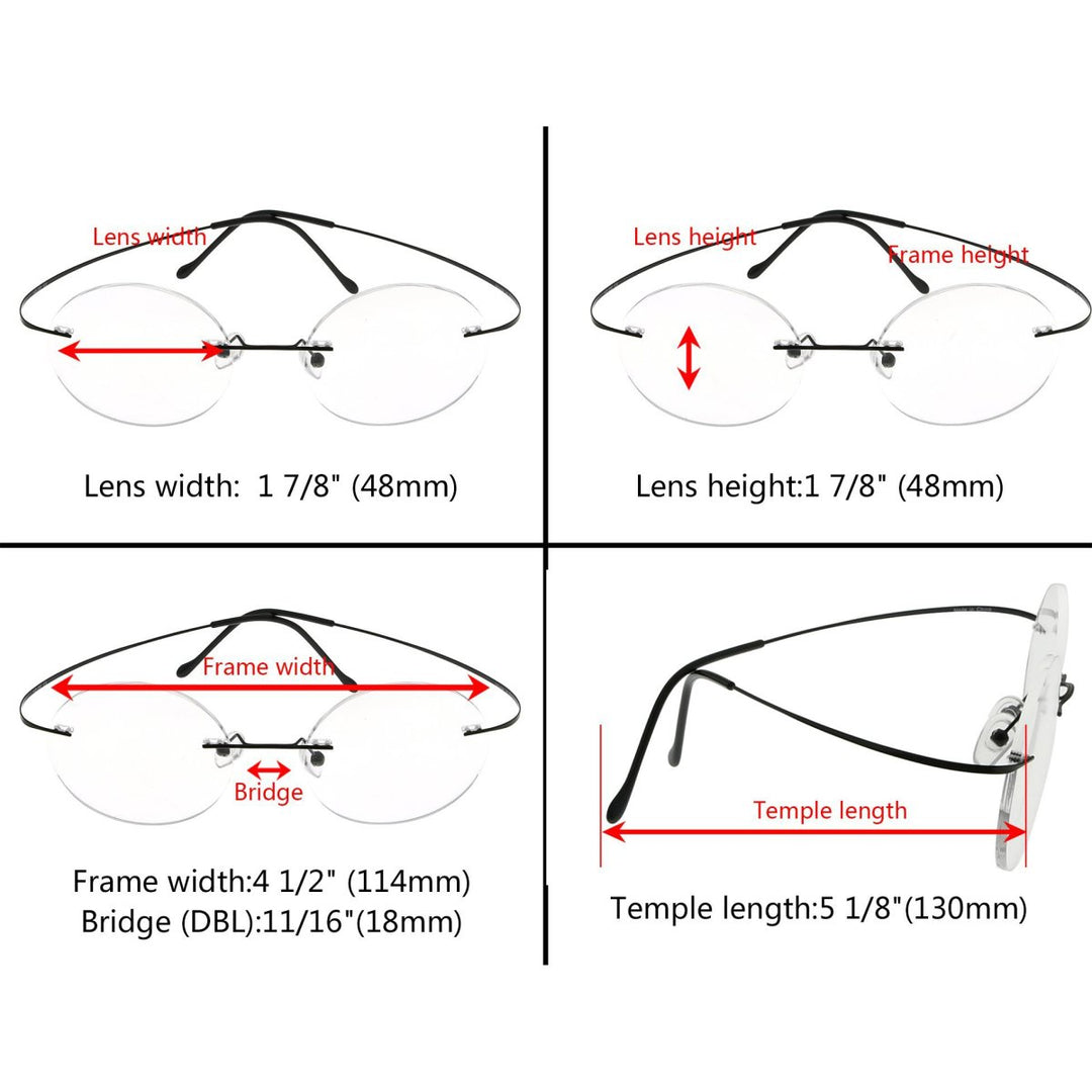 Titanium Rimless Frame Eyeglasses